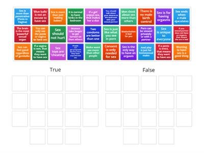 Let's Talk About Sex -  True or False