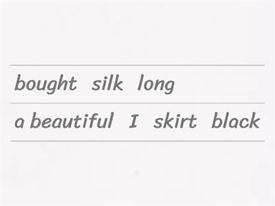 B3-B4 grammar - adjective order