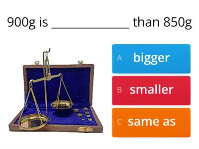  Comparing objects relating to measurement