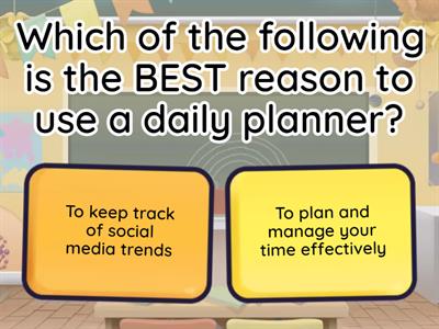 Time management Grade 10 Quiz