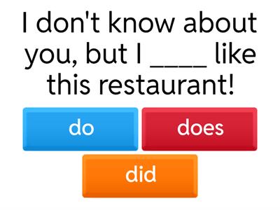 Emphasis: do does did 