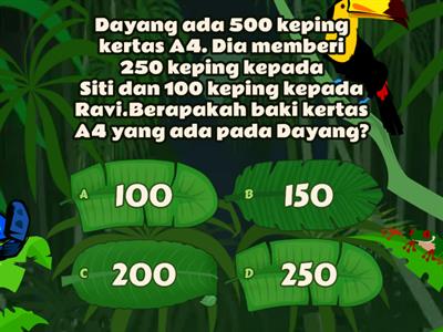  KUIZ MATEMATIK Tahun 2 Penyelesaian masalah (tolak)