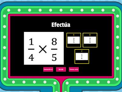 Multiplicación y división de fracciones