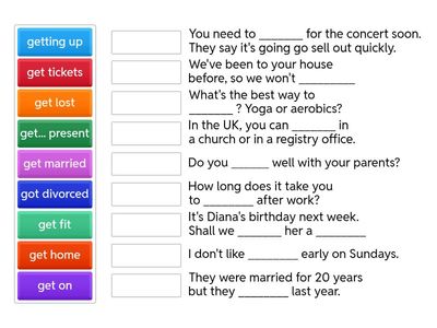 Vocabulary: Phrases with Get 1 (Pre intermediate 8A)