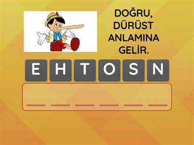 1'DEN 3'E KADAR OLAN ÜNİTELERDEN KELİME AVI