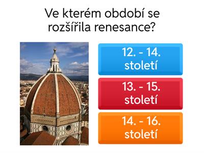 Renesance - kvíz