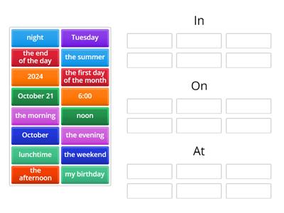 Prepositions: Time