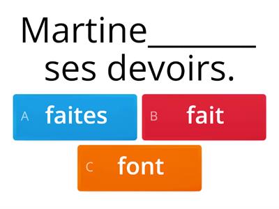  FRANCESE: ( quiz) Completa le frasi faire- fare Indicatif présent