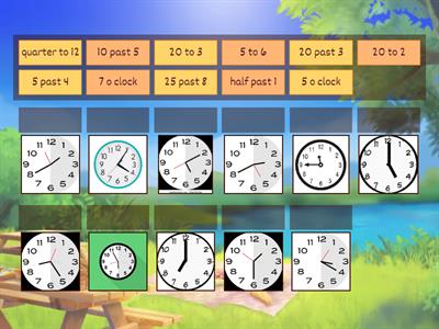 Clock matching game