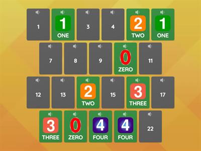 1. MEMORY GAME: NUMBERS 1 TO 10 - 