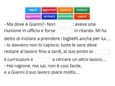 Completa con il condizionale o con il futuro!