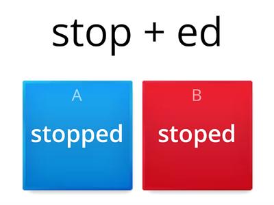 Spelling review quiz -doubling when adding a vowel suffix