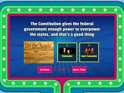 Wordwall!  Who said it?  Federalist vs. Anti-Federalist 