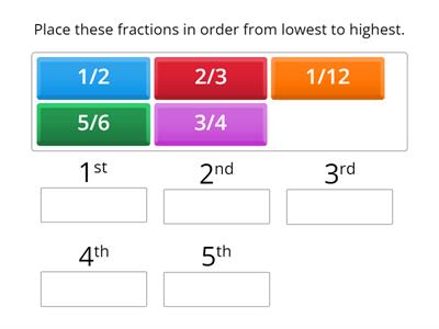 Ordering Fractions