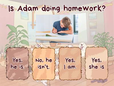 Present Continuous - Short answers