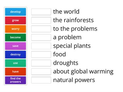 Global Issues Collocations Real Life Elementary Unit 9 p 74