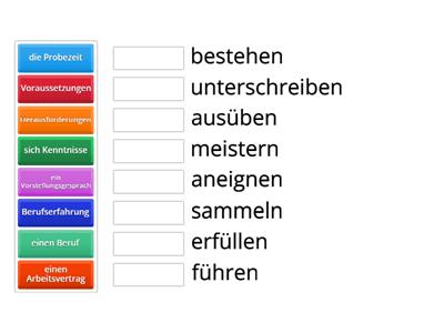 Nomen-Verb Verbindungen (Beruf, B2)