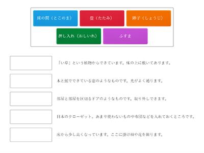 Vocabulary for Traditional Japanese Room 