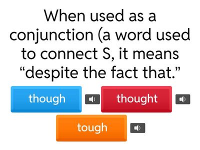 Though, tough, through, thought, thorough - part 1