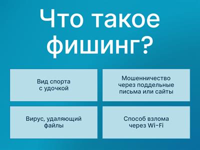Квиз по теме "Кибербезопасность и защита от мошенников"