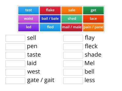 Long /a/ and Short /e/ Sounds