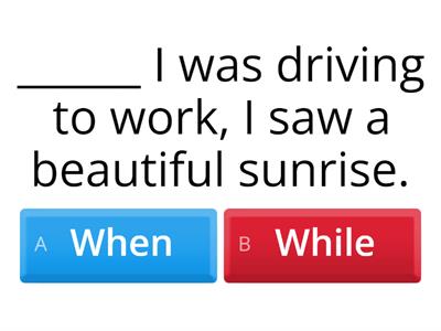 past continuous when/while