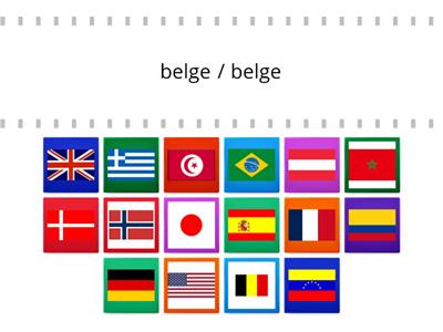 Les adjectifs de Nationalité (DRAPEAUX)