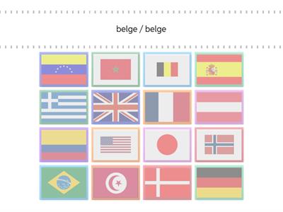Les adjectifs de Nationalité (DRAPEAUX)