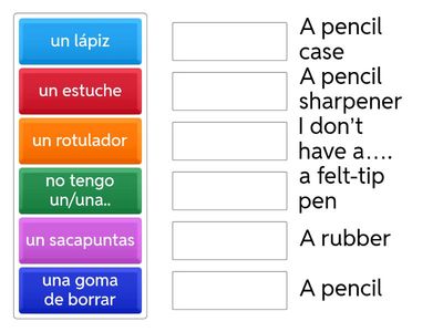 Spanish - classroom objects S1