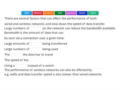 Factors affecting network performance activity cloze activity