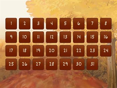  Spanish numbers 1 - 31