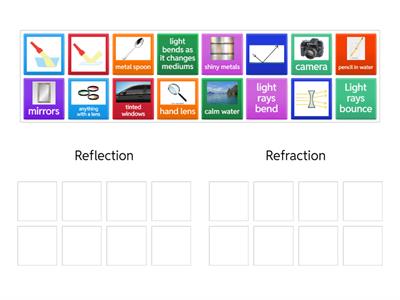 Light Reflection and Refraction Sorting