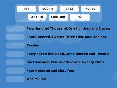 Place Value-  Word and Number Match