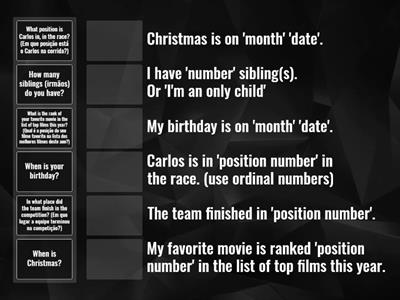 Cardinal and Ordinal Numbers Sentences
