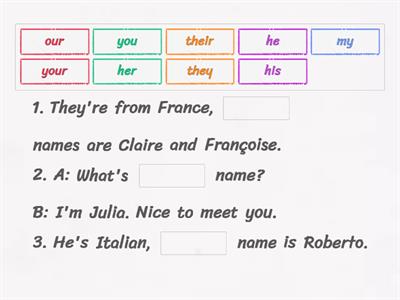 EF beginner 4A (a) Possessive adjectives