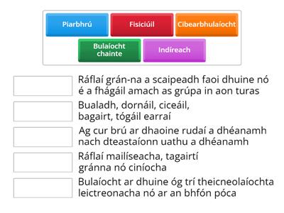 Cineálacha difriúla bullaíochta