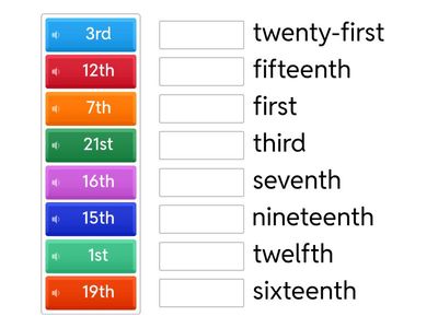 ordinal numbers
