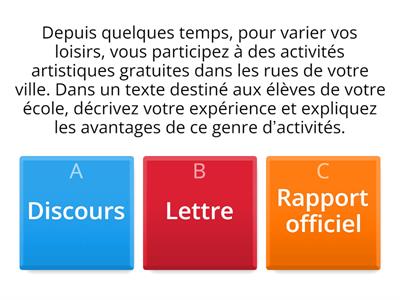 IB - choisir le bon type de texte (paper 1 - SL)