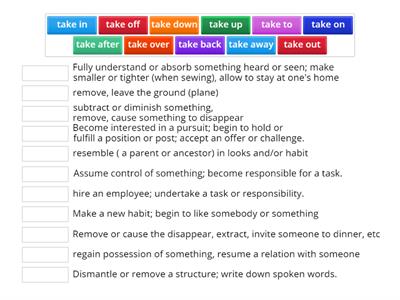 Phrasal Verbs - TAKE