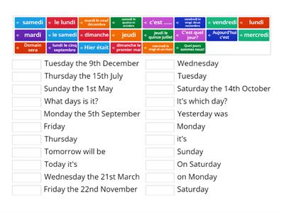 Y7 French Days & Dates