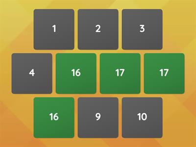 Numbers 16-20 matching