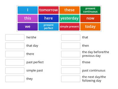 EAP I2 M2 U10 Reported Speech Rules - Find the match