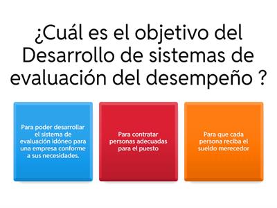 Desarrollo de sistemas de evaluación del desempeño