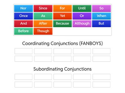  Coordinating and Subordinating Conjunctions