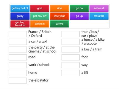 Travel-related collocations, Solutions elementary, U 5