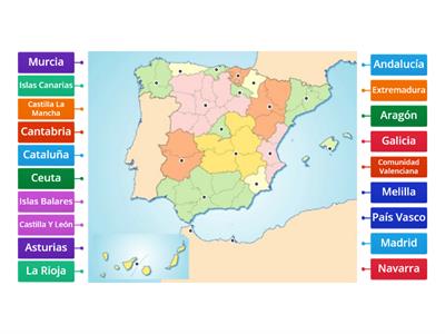 Mapa de las comunidades autonomas