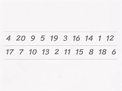 NUMBER SEQUENCE TO 20