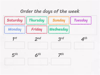 Order days of the week