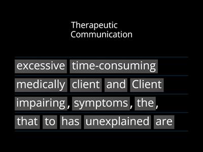 Somatic Disorders - Complete the sentence