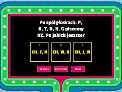 Rz czy Ż?  Quiz doskonalący znajomość zasad poprawnej pisowni RZ i Ż.  